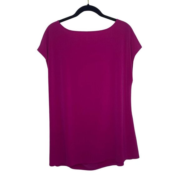 Lane Bryant Short Sleeve Fuchsia Ruched Spandex Top, Size 18/20 #282 - Picture 6 of 11